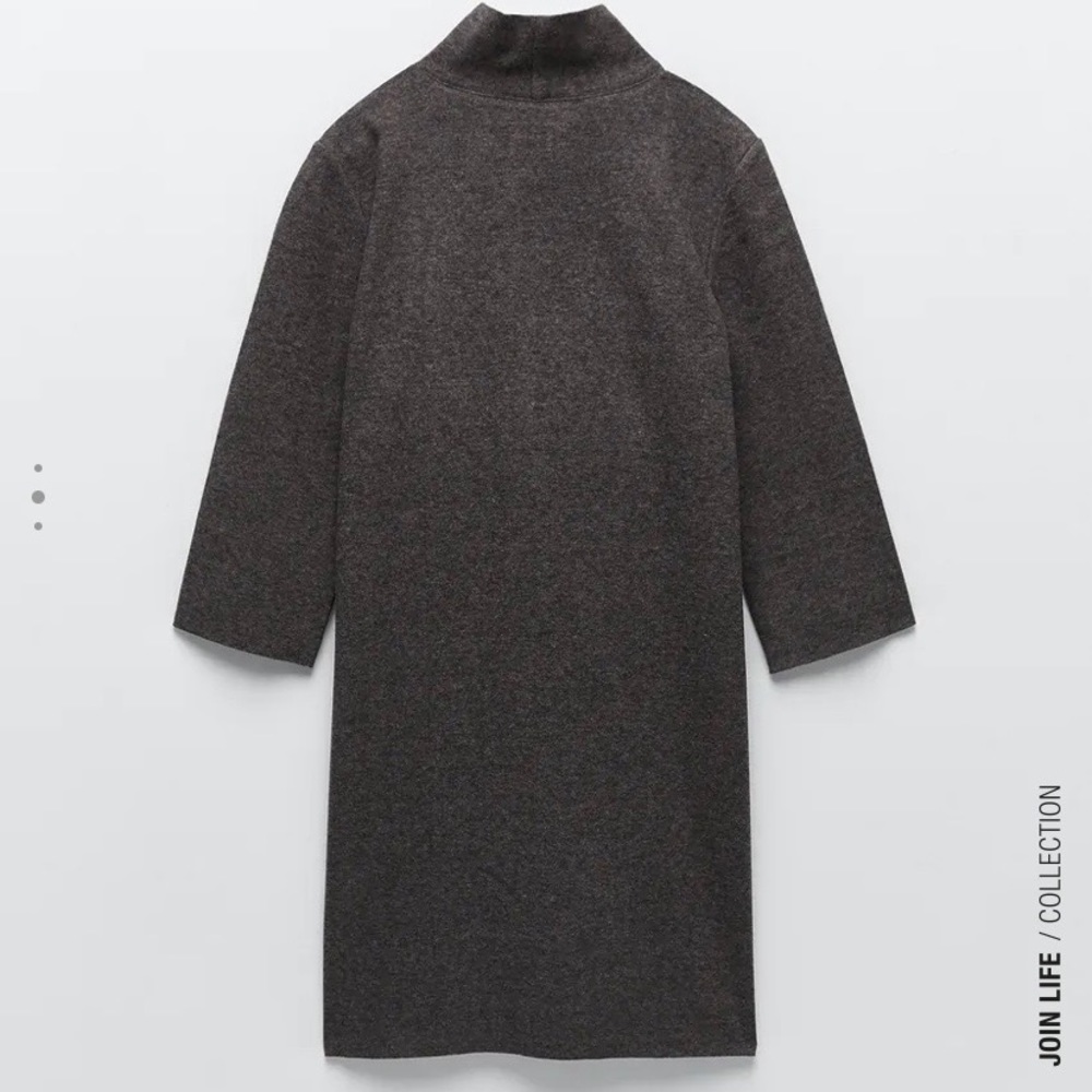 Grey Zara turtleneck comfy dress NWT